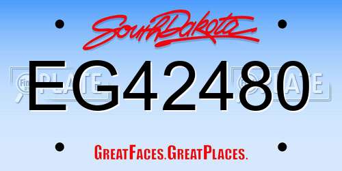 EG42480 South Dakota License Plate