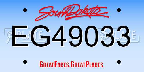 EG49033 South Dakota License Plate