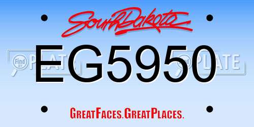 EG5950 South Dakota License Plate