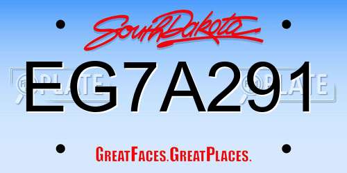 EG7A291 South Dakota License Plate