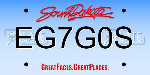 EG7G0S South Dakota License Plate