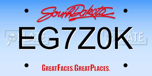 EG7Z0K South Dakota License Plate