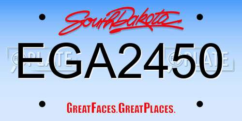 EGA2450 South Dakota License Plate