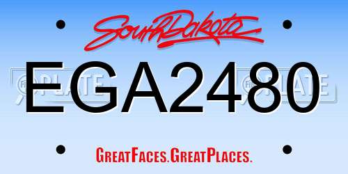 EGA2480 South Dakota License Plate