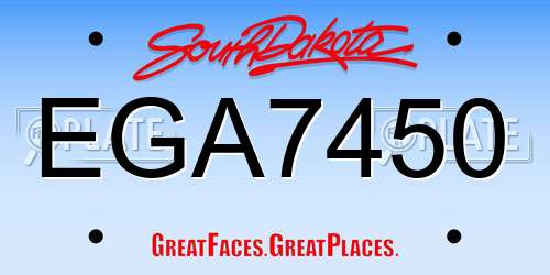 EGA7450 South Dakota License Plate
