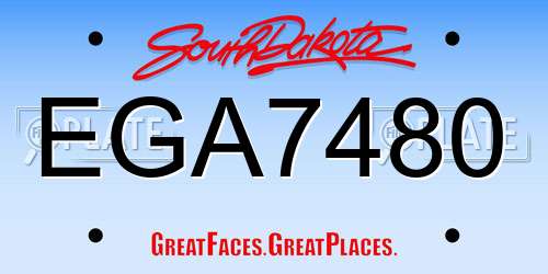 EGA7480 South Dakota License Plate