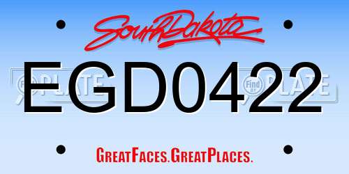 EGD0422 South Dakota License Plate