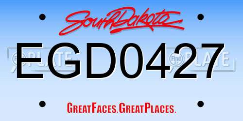 EGD0427 South Dakota License Plate
