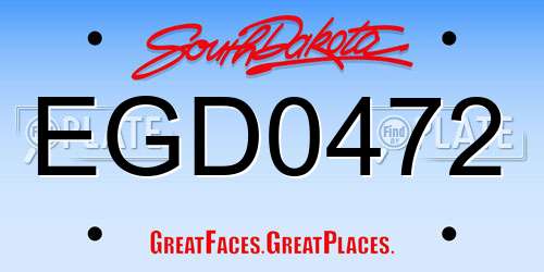 EGD0472 South Dakota License Plate