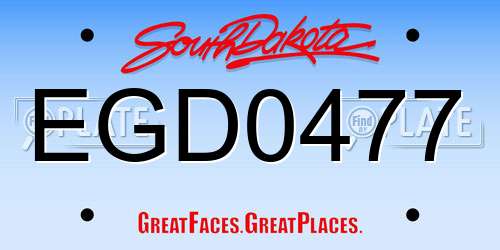 EGD0477 South Dakota License Plate