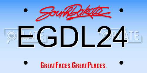 EGDL24 South Dakota License Plate
