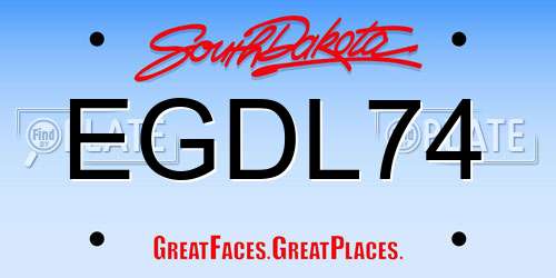 EGDL74 South Dakota License Plate
