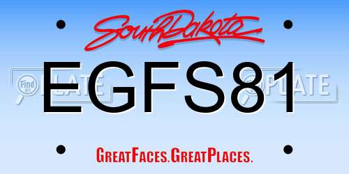 EGFS81 South Dakota License Plate
