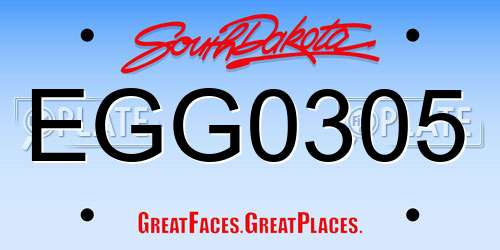 EGG0305 South Dakota License Plate