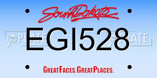EGI528 South Dakota License Plate