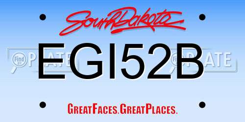 EGI52B South Dakota License Plate
