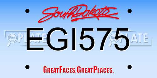 EGI575 South Dakota License Plate