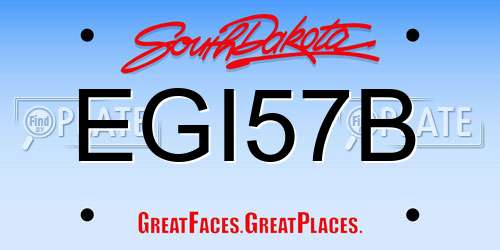EGI57B South Dakota License Plate