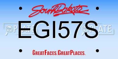 EGI57S South Dakota License Plate