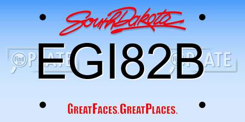 EGI82B South Dakota License Plate