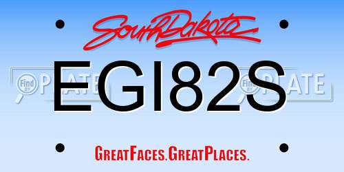 EGI82S South Dakota License Plate