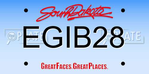 EGIB28 South Dakota License Plate