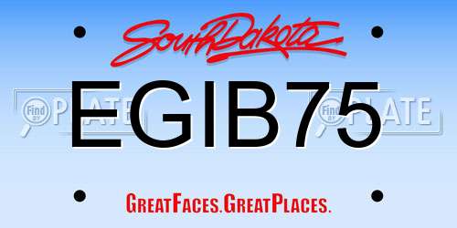 EGIB75 South Dakota License Plate