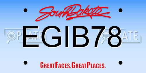 EGIB78 South Dakota License Plate