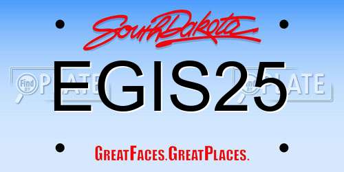 EGIS25 South Dakota License Plate