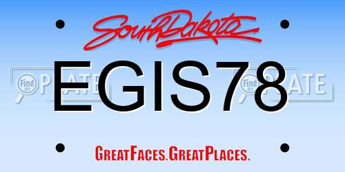 EGIS78 South Dakota License Plate