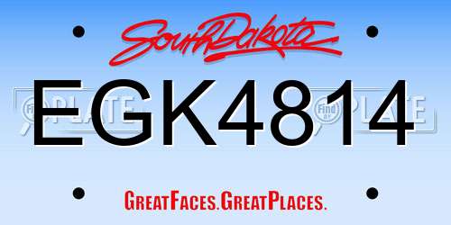 EGK4814 South Dakota License Plate