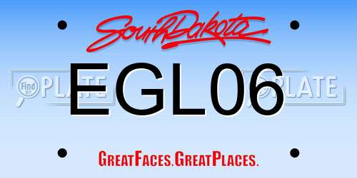 EGL06 South Dakota License Plate