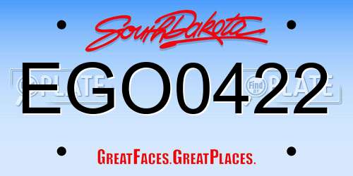 EGO0422 South Dakota License Plate