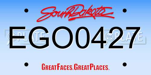 EGO0427 South Dakota License Plate