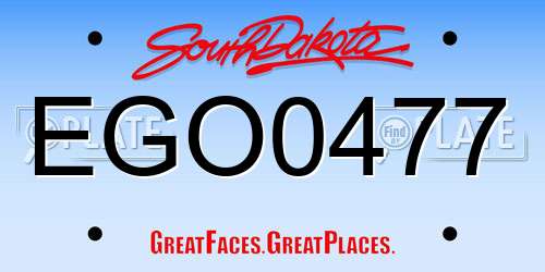 EGO0477 South Dakota License Plate