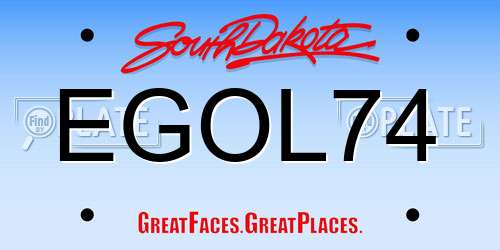 EGOL74 South Dakota License Plate