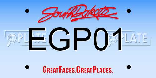 EGP01 South Dakota License Plate