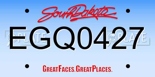 EGQ0427 South Dakota License Plate