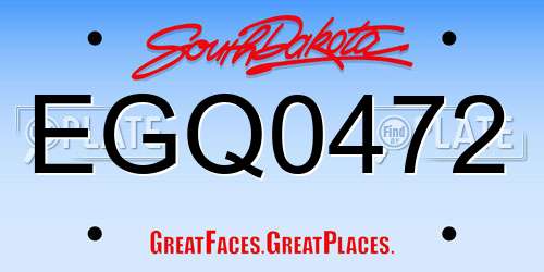 EGQ0472 South Dakota License Plate