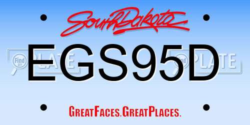 EGS95D South Dakota License Plate