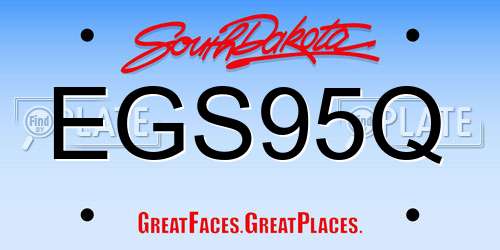 EGS95Q South Dakota License Plate