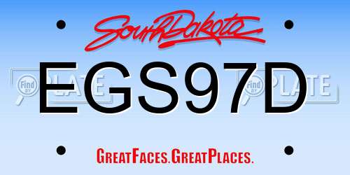 EGS97D South Dakota License Plate
