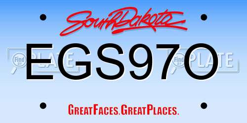 EGS97O South Dakota License Plate