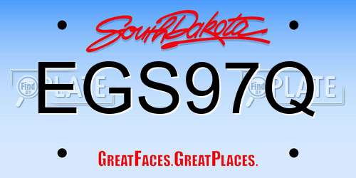 EGS97Q South Dakota License Plate