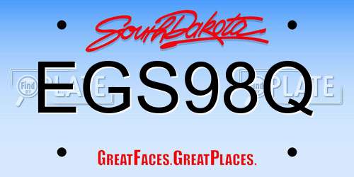 EGS98Q South Dakota License Plate