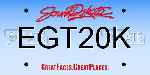 EGT20K South Dakota License Plate