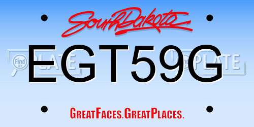 EGT59G South Dakota License Plate
