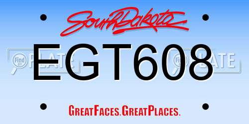 EGT608 South Dakota License Plate