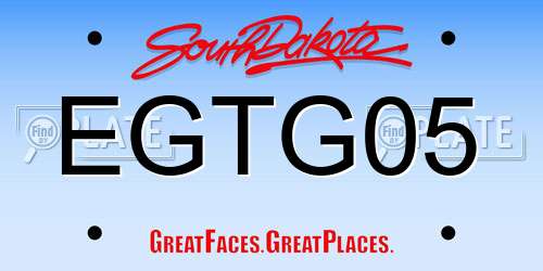 EGTG05 South Dakota License Plate