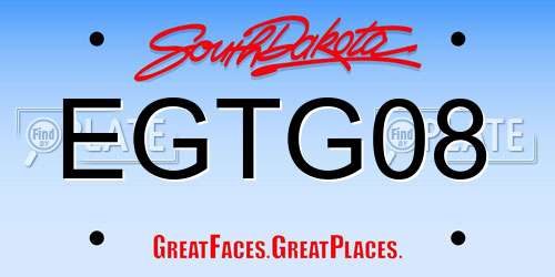 EGTG08 South Dakota License Plate